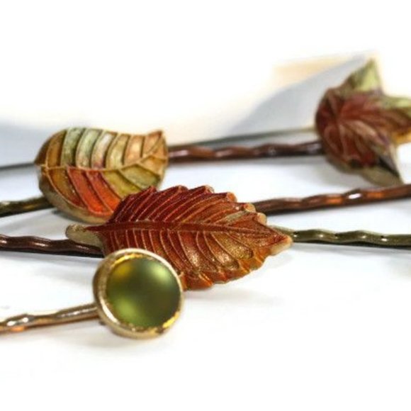 Fall Leaves Hair Pins - Picture 3 of 7